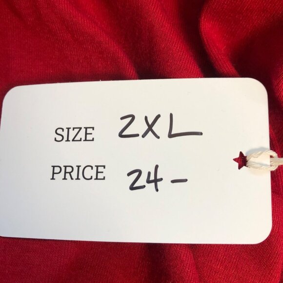 Red Long Sleeve Relaxed Fit Top Womens Size 2X Casual Comfy NEW - Picture 7 of 9